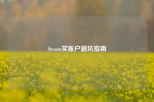 Steam买账户避坑指南