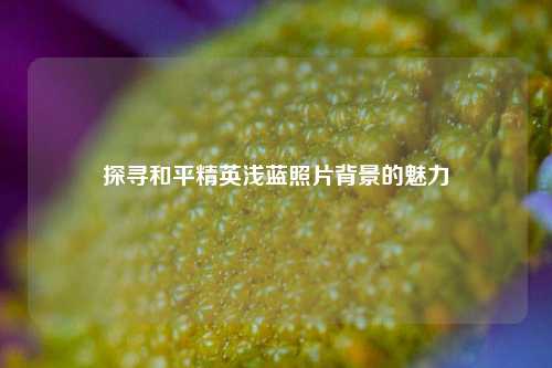 探寻和平精英浅蓝照片背景的魅力
