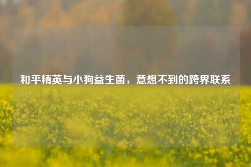 和平精英与小狗益生菌，意想不到的跨界联系