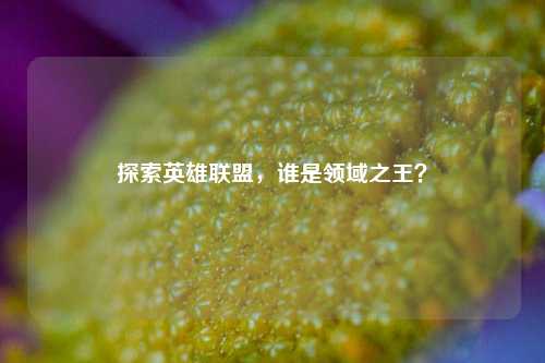 探索英雄联盟，谁是领域之王？