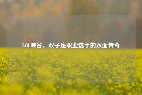 LOL峡谷，双子座职业选手的双面传奇