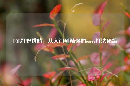 LOL打野进阶，从入门到精通的carry打法秘籍