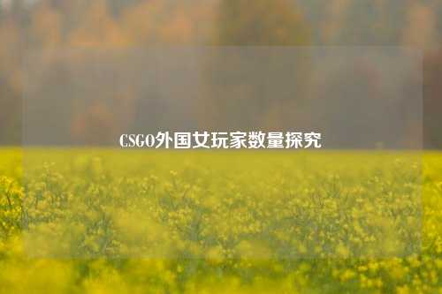CSGO外国女玩家数量探究