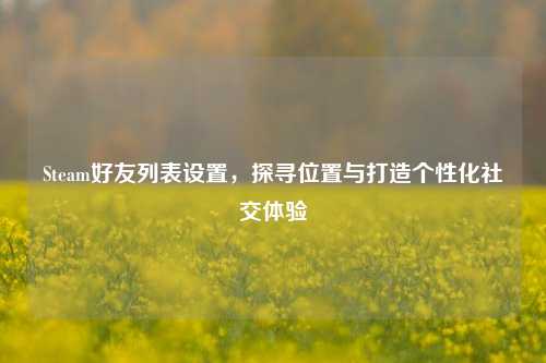 Steam好友列表设置，探寻位置与打造个性化社交体验