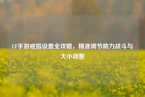 CF手游戒指设置全攻略，精准调节助力战斗与大小调整