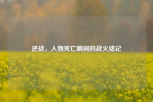 逆战，人物死亡瞬间的战火铭记