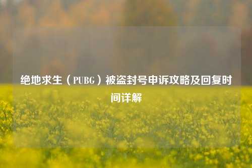 绝地求生（PUBG）被盗封号申诉攻略及回复时间详解