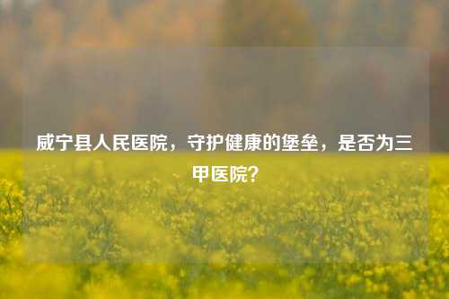 威宁县人民医院，守护健康的堡垒，是否为三甲医院？