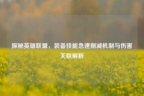 探秘英雄联盟，装备技能急速削减机制与伤害关联解析