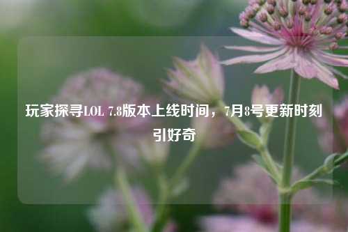 玩家探寻LOL 7.8版本上线时间，7月8号更新时刻引好奇