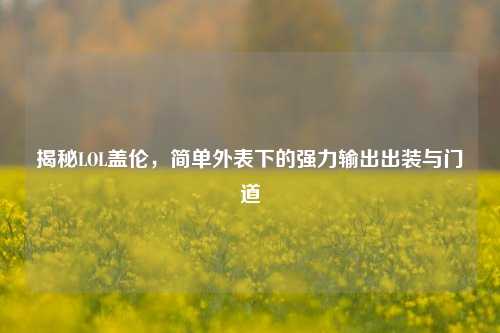 揭秘LOL盖伦，简单外表下的强力输出出装与门道
