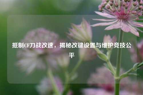 抵制CF刀战改速，揭秘改键设置与维护竞技公平