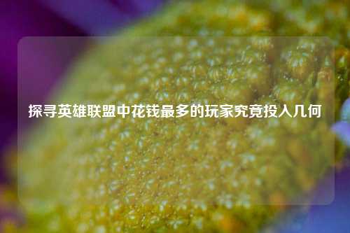 探寻英雄联盟中花钱最多的玩家究竟投入几何