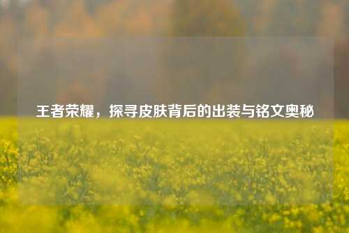 王者荣耀，探寻皮肤背后的出装与铭文奥秘