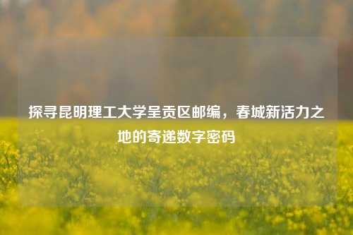 探寻昆明理工大学呈贡区邮编，春城新活力之地的寄递数字密码