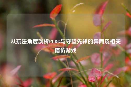 从玩法角度剖析PUBG与守望先锋的异同及相关模仿游戏
