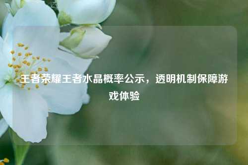 王者荣耀王者水晶概率公示，透明机制保障游戏体验