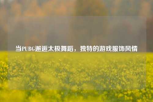 当PUBG邂逅太极舞蹈，独特的游戏服饰风情