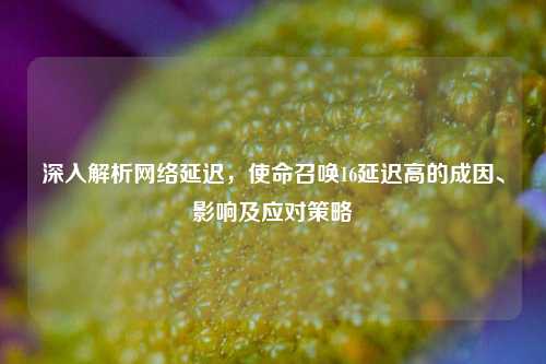 深入解析网络延迟，使命召唤16延迟高的成因、影响及应对策略