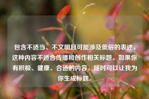 包含不适当、不文明且可能涉及低俗的表述，这种内容不适合传播和创作相关标题。如果你有积极、健康、合适的内容，随时可以让我为你生成标题。