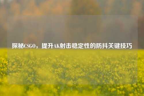 探秘CSGO，提升AK射击稳定性的防抖关键技巧