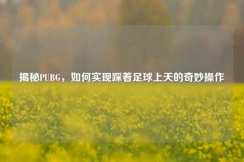揭秘PUBG,如何实现踩着足球上天的奇妙操作