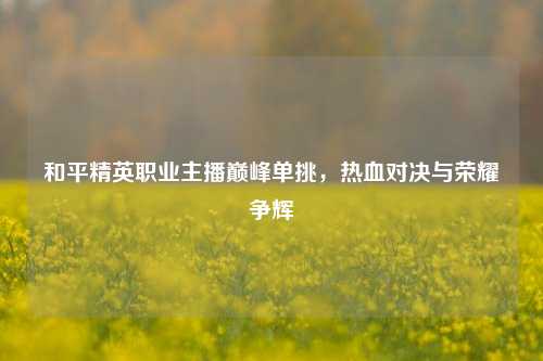 和平精英职业主播巅峰单挑，热血对决与荣耀争辉