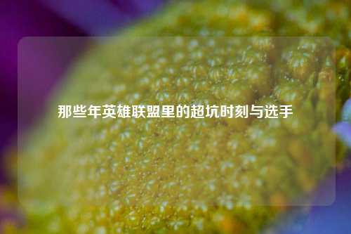 那些年英雄联盟里的超坑时刻与选手