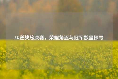 AG逆战总决赛，荣耀角逐与冠军数量探寻