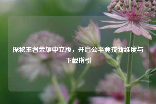 探秘王者荣耀中立版，开启公平竞技新维度与下载指引