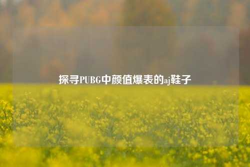 探寻PUBG中颜值爆表的aj鞋子