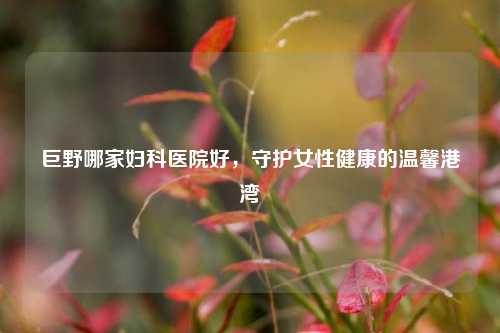 巨野哪家妇科医院好，守护女性健康的温馨港湾