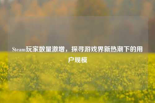 Steam玩家数量激增，探寻游戏界新热潮下的用户规模