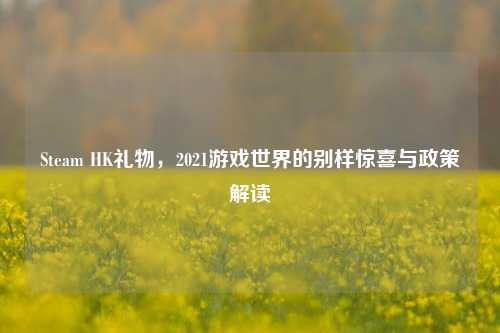Steam HK礼物，2021游戏世界的别样惊喜与政策解读