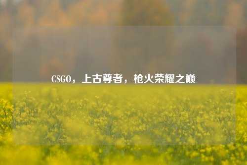 CSGO，上古尊者，枪火荣耀之巅